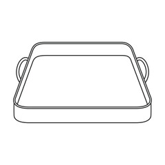 Tray for food vector outline icon. Vector illustration tray for food on white background. Isolated outline illustration icon of salver.
