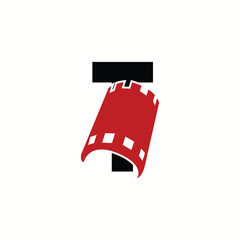 logo letter t with icon cinema vector design	