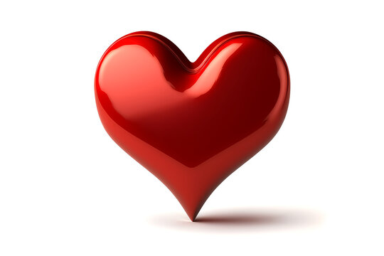 3d render red heart valentine concept love Generative AI
