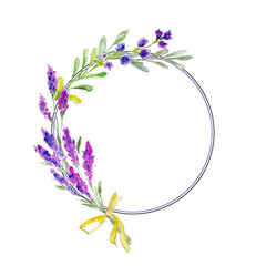 
Watercolor lavender in a congratulatory frame.