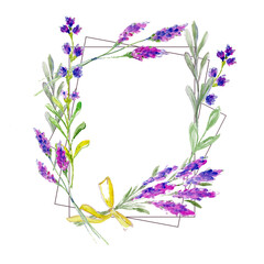 
Watercolor lavender in a congratulatory frame.