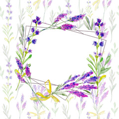 
Watercolor lavender in a congratulatory frame.