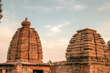 Ancient Galaganatha and Jambulinga temples at Pattadakal heritage site ,Karnataka,India.