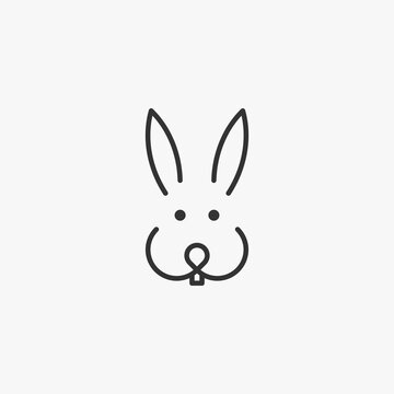 Rabbit line logo design simple