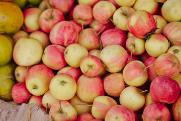apples in a basket, street market