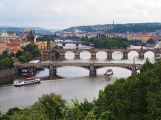 Prague Prag Praha river bridge Czech Republic