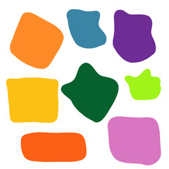 Set of flat colorful bubble speech Banners, price tags, stickers, posters, badges. Isolated on white background PNG