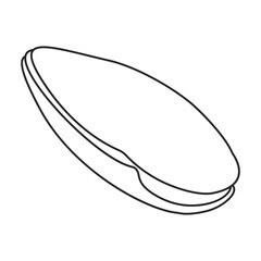 Shell sea vector outline icon. Vector illustration sea shell on white background. Isolated outline illustration icon of seashell.