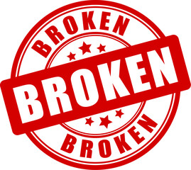 Broken sign on white background