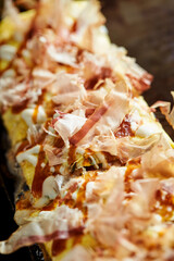 Katsuobushi on top of egg rolls