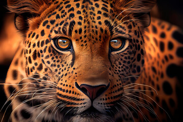 Fototapeta na wymiar Leopard portrait. Generative AI