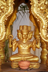 golden statue of buddha, Buddhist culture