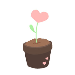 heart shaped plant in a pot Doodle illustration