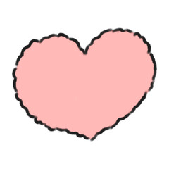 Fototapeta na wymiar Pink Heart Cute Doodle illustration
