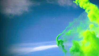 green gas toxic fart gas in blue sky animation