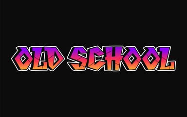 Old School word trippy psychedelic graffiti style letters.Vector hand drawn doodle cartoon logo Old School illustration. Funny cool trippy letters, fashion, graffiti style print for t-shirt, poster