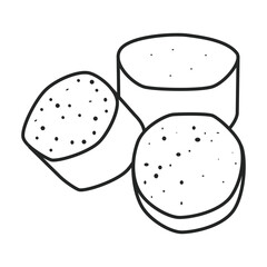 Stem sugar cane vector icon.Outline vector icon isolated on white background stem sugar cane.