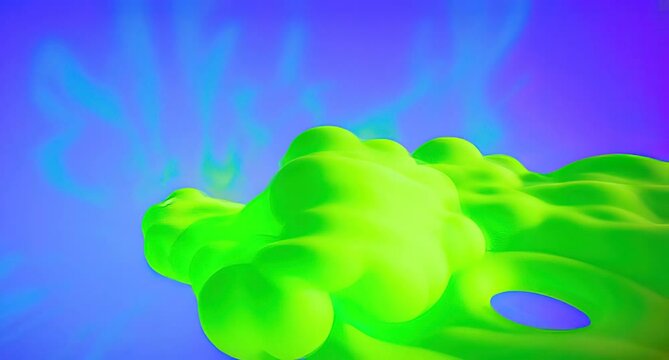 toxic green gas gassy fart cloud on a blue sky backdrop animation