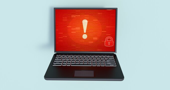 System hacked alert after cyber attack on computer network. compromised information concept. internet virus cyber security and cybercrime.