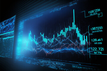 Modern Stock market or forex trading and cryptocurrency graph in graphic concept suitable for financial investment generative ai