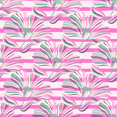 Fototapeta na wymiar Seamless pattern with tropical leaves. Stylized floral background.