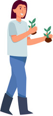 Volunteering, young volunteer plant trees, charity social and environment protection concept