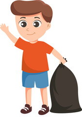 man separating waste, recycling garbage and sorting refuse for recycle