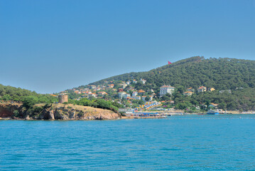 Fototapeta premium View from the Sea of Marmara to the island cities and ports of Turkey