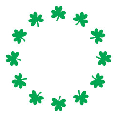 Fototapeta premium 3 Leaf clover monogram in green