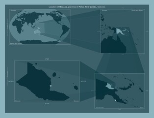 Madang, Papua New Guinea. Described location diagram