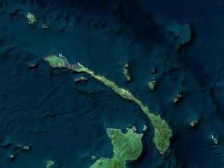 New Ireland, Papua New Guinea. High-res satellite. No legend