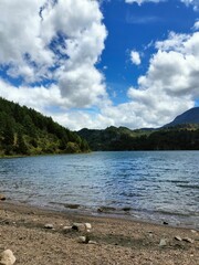 lake and mountains