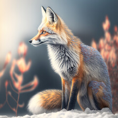Fox picture - Different foxes series - Fox background wallpaper created with Generative AI technology