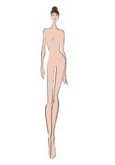 Fototapeta premium Fashion templates. Croquis. A figure of a woman on a white background 