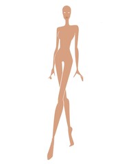 Fashion templates. Croquis. A figure of a woman on a white background	