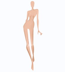 Naklejka premium Fashion templates. Croquis. A figure of a woman on a white background 