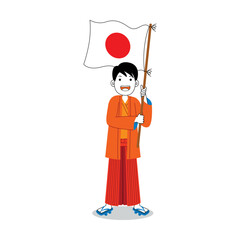 Man celebrate japan independence day