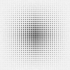 Background with a dotted halftone pattern. Abstract design elements. Halftone monochrome pattern with squares. Vector illustration.
