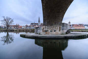 Steinerne Brück in Regensburg im Winter