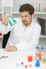 lab technician checking material