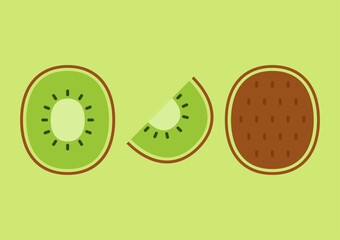 Kiwi icon vector. symbol. logo design. Kiwi vector on green background.