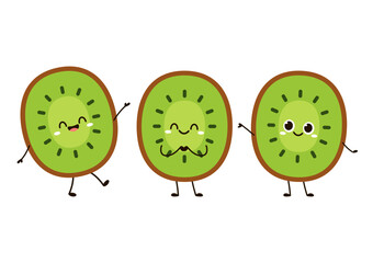 Kiwi character design. Kiwi on white background. Kiwi vector.