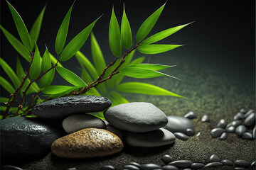 Obraz na płótnie Canvas Spa background with stones and bamboo
