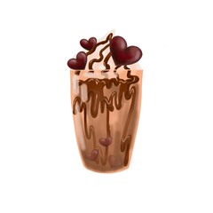 chocolate ice cream, coffee
