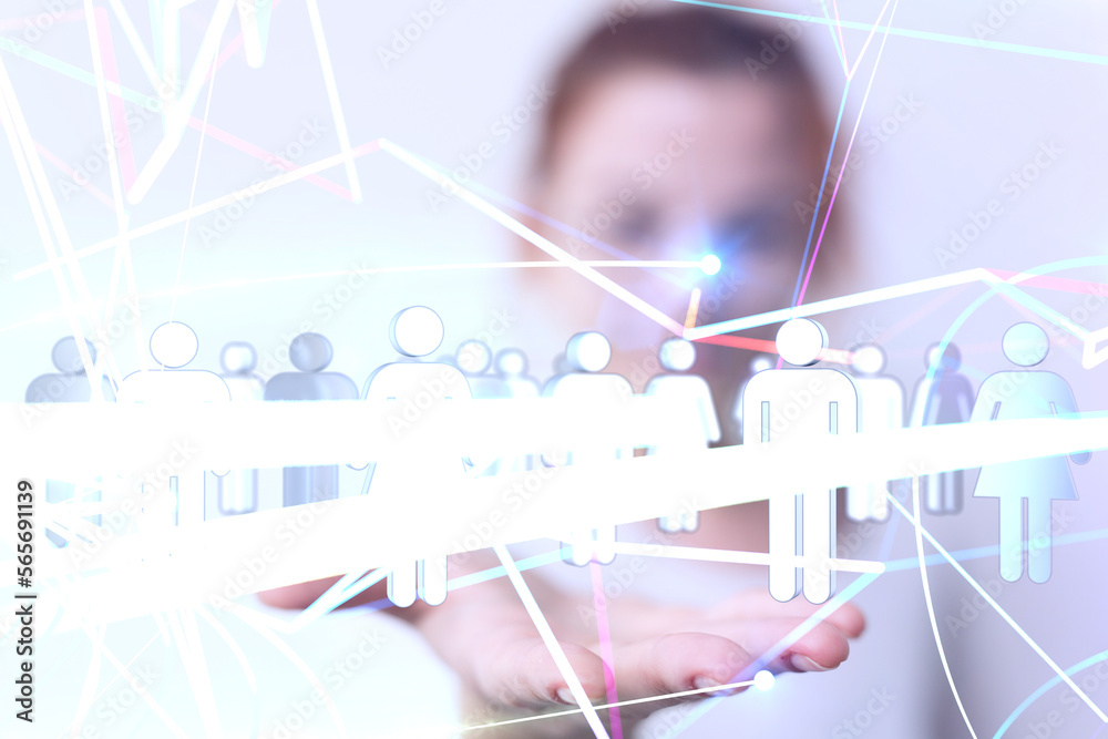 Poster conference digital network and data concept 3d