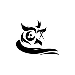 black and white logo the badas owl