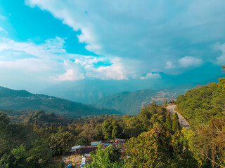 Gangtok,Sikkim sightseeing - Mountains and forests of the capital of Sikkim,North India