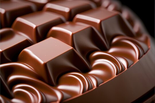 Close Up A Chocolate Bar Macro View.