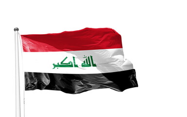 Fototapeta na wymiar National flag of iraq baghdad saddam hussain shia sunni islamic arab freedom independence gulf war October 3 pride federal isolated white background 