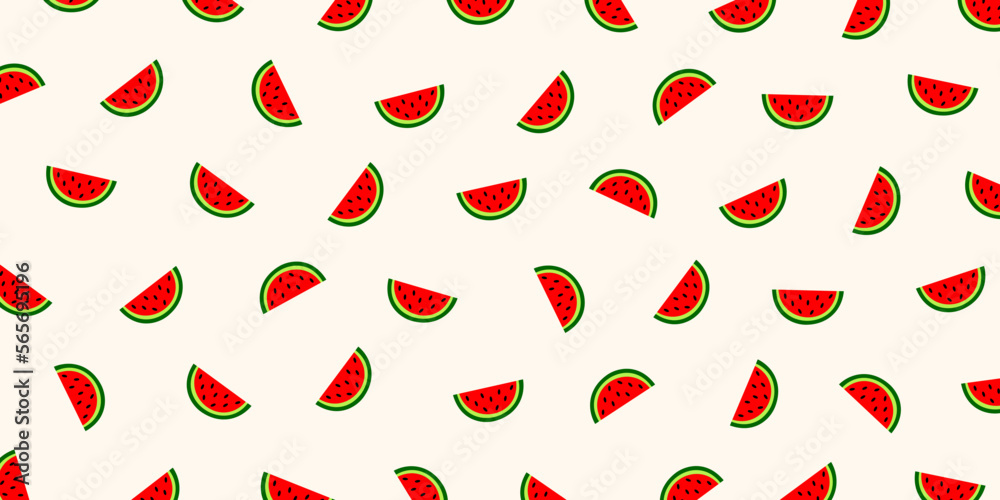 Poster cute slice watermelon pattern for background and wallpaper design